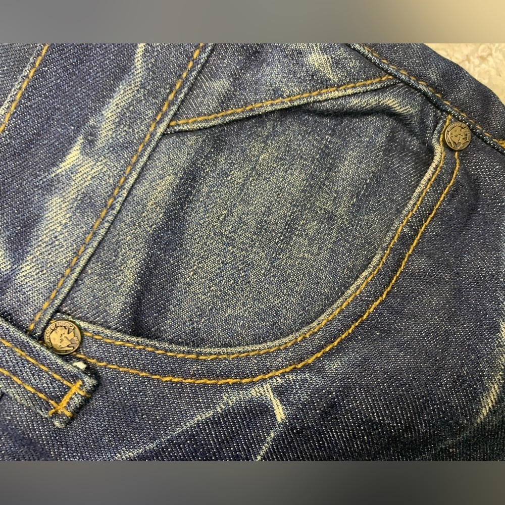 The Heritage by America 1776 light acid wash deconstructed denim jeans 34/33 - Picture 7 of 13